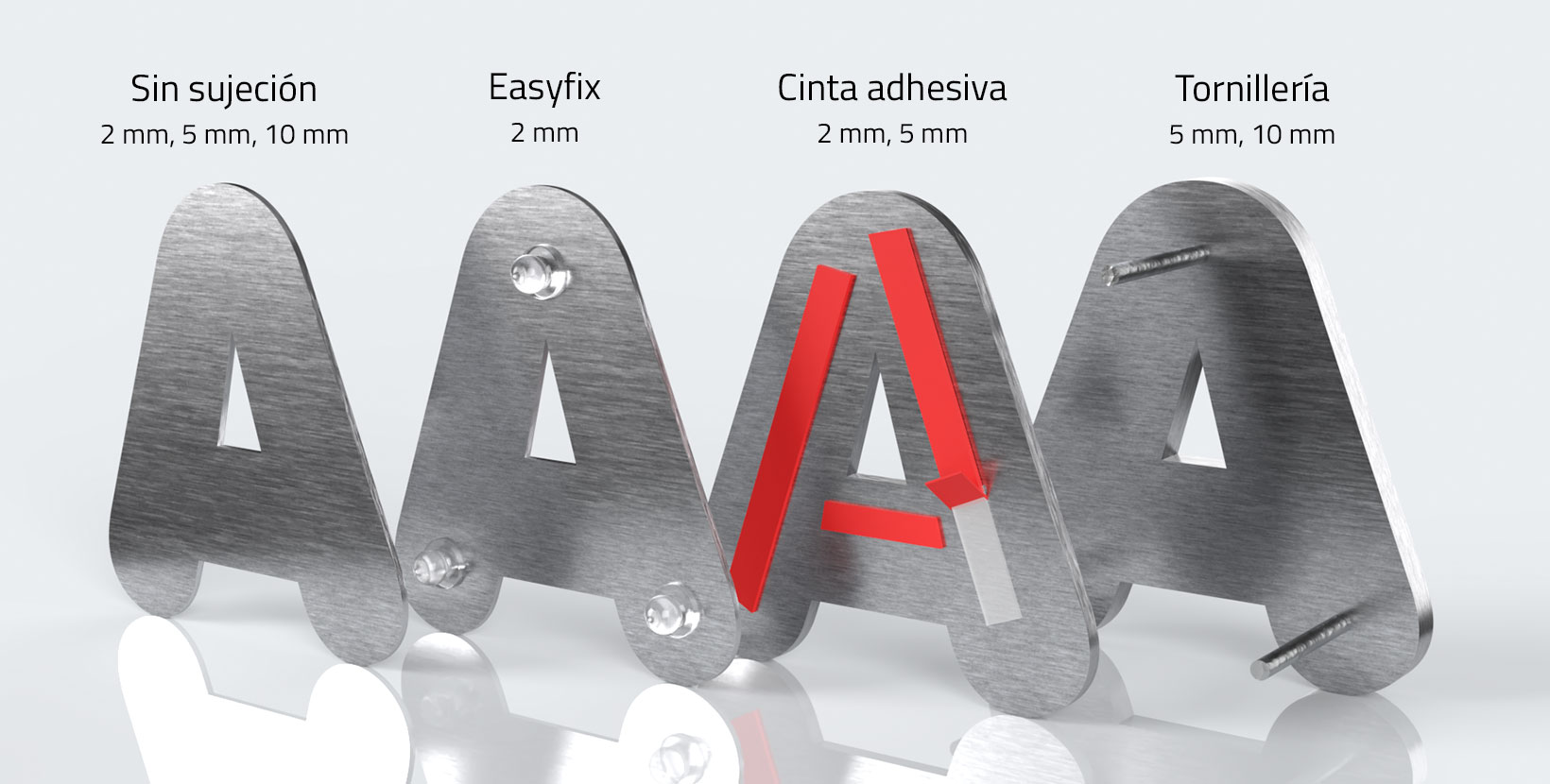 letras aluminio sujecion